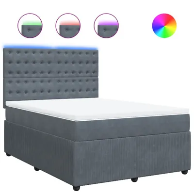 Produktbild von Boxspringbett mit Matratze Dunkelgrau 160x200 cm Samt