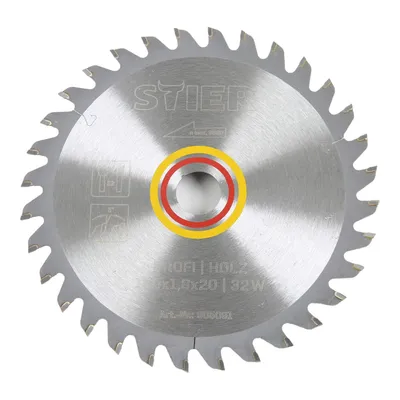 Produktbild von STIER Kreissägeblatt Profi Holz, 160 x 1,8 x 20mm, 5° Spanwinkel, 32 gehärtete Zähne, Wechselzahn