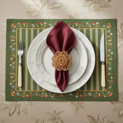 Image de Lot de 12 serviettes en tissu, 40x40 cm - Coton - Rouge