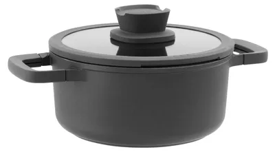 Produktbild von BergHOFF Leo Stone+, 2,7 l, Schwarz, Aluminium, Keramik, Keramik, Gas, Halogen, Induktion, Versiegelte Platte, Glas