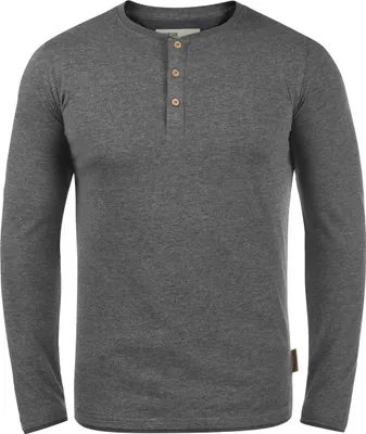 Produktbild von INDICODE IDGifford Herren Longsleeve Langarmshirt Shirt mit Grandad-Ausschnitt Baumwollmischung Regular fit