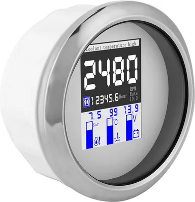 Immagine prodotto di Strumento di misura integrato da 85 mm, multifunzionale, IP67, acciaio inossidabile 316, per barche, yacht, strumento di misura per protocollo NMEA2000, bianco