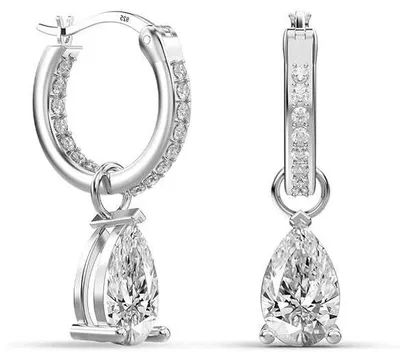 Imagen del producto de Pendientes para mujer Bibei, fabricados en plata de ley 925, con circonita de forma de lágrima, modelo BIPE027