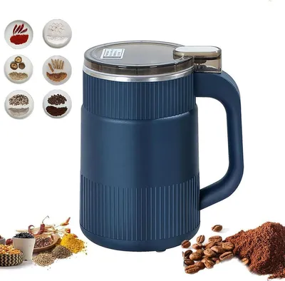 Produktbild von 200W Elektrische Getreidemühle, 1L Edelstahl Kaffeemühle, 28000 U/min, 8 Klingen, Schnell Schleifen, Feinschliff, Überhitzungsschutz, Für Gewürze und Kaffee