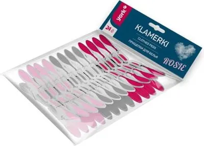 Produktbild von York 24 Stück Wäscheklammern Stabil Langlebig Softgrip ohne Abdruck UV beständig