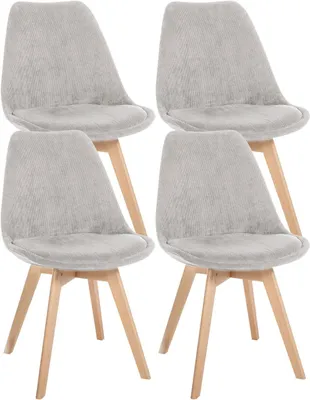 Produktbild von 4er Set Stuhl Linares Cord beige