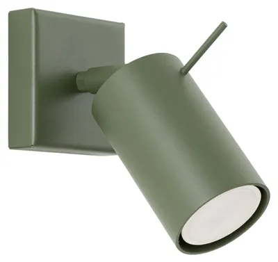 Zdjęcie produktu dla Kinkiet RING zielony oliwkowy 1xGU10x10W metal wym:8x8x16cm IP20 Sollux Lighting