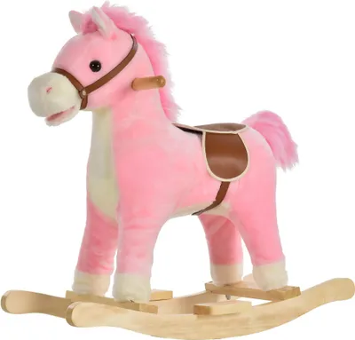 Produktbild von Schaukelpferd - Zum Aufsitzen - Bewegliches Maul und Schwanz - Mit Musik - 36–72 Monate - 65 x 32,5 x 61 cm - Rosa