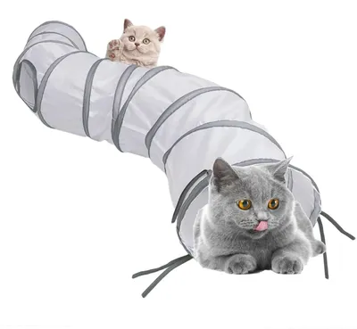 Immagine prodotto di Tunnel per gatti con pallina giocattolo, pieghevole, 123 cm, rosa