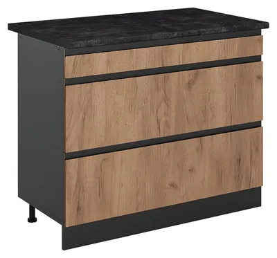 Obrázok produktu pre Kuchynská spodná skrinka Vicco R-Line Dub Goldkraft/antracitová 100 cm antrasiitti työtaso, Model 71560
