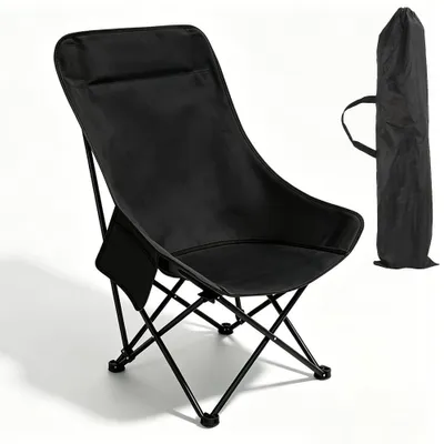 Image de Omgoods - Chaise de camping pliable avec dossier haut