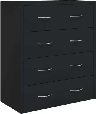Produktbild von vidaXL Kommode mit 4 Schubladen 60×30,5×71 cm Schwarz