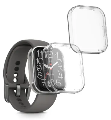 Produktbild von kwmobile 2x Silikon Hülle für 22mm Amazfit Bip 6 / Bip 5 Unity / Bip 5 / GTS 3 / Balance 2 / Helio Strap Schutzhülle - Fullbody Display Cover Set aus