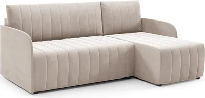 Produktbild von LIKMA Creme Ecksofa Otto SLIM 208x145 cm mit Schlaffunktion (200x140 cm) Eckcouch mit Bettkasten Wohnlandschaft mit Bettkasten Bettsofa mit Stauraum Polstermöbel Sofa 3 Sitzer