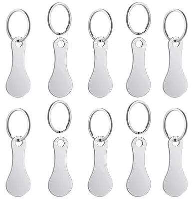 10er-Set Einkaufswagenmünzen aus Edelstahl, silber