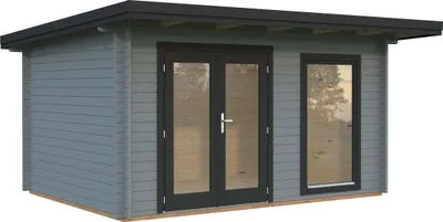 Produktbild von Gartenhaus Palmako Heidi 11,7 m² inkl. Fußboden 478 x 403 cm hellgrau-anthrazit