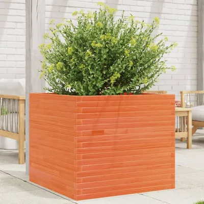 Image de Maison Exclusive - Jardinière cire marron 80x80x68,5 cm bois de pin massif