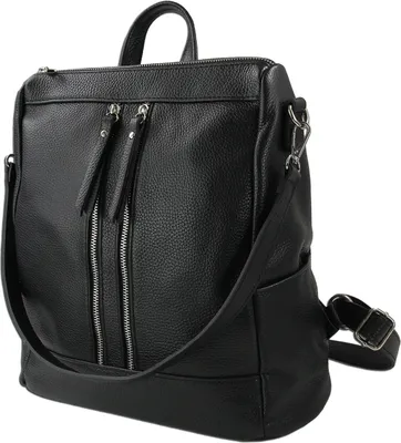 Produktbild von Toscanto Reißverschluss Cityrucksack schwarz Leder ORT100RS