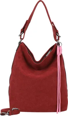 Produktbild von Fritzi aus Preußen Schultertasche Umhängetasche Bitzi01 Suede Jacky Hobo Bag Ruby Red weinrot