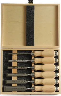 Produktbild von Narex Stechbeitel Set mit Holzheften im Holzkoffer, 6-teilig 853055