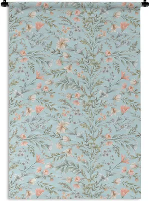 Produktbild von MuchoWow® Wandteppich Wandbehang Vintage - Pflanzen - Blumen 60x90 cm Tapisserie Dekoration Wandtuch - Foto-Teppich - Abwaschbar