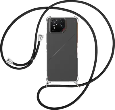 Produktbild von Handykette Backcover-Schutzhülle mit Band (Metall silberfarben) für ASUS ROG Phone 9 - schwarz