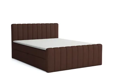 Produktbild von MR GROUP Boxspringbett mit Bettkasten ASTI, 180x200, braun, H3, geflechtes Stoff, Polsterbett mit Matratze und Topper Doppelbett Bett für Schlafzimmer