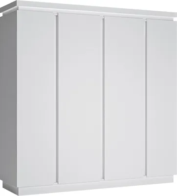 Produktbild von Kleiderschrank 4-türig in weiß Hochglanz LYNDHURST-129, B/H/T ca. 216/217/60 cm