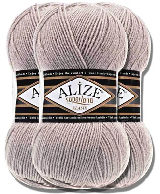 Produktbild von Alize 3x 100g Superlana Klasik Wolle, Uni, Häkeln, Stricken (652)