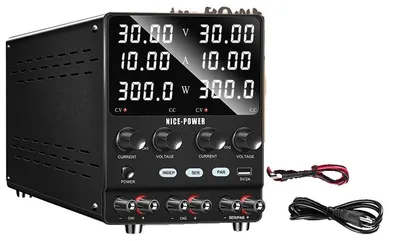 Obrázek produktu pro Laboratorní napájecí zdroj, dvoukanálový výstup, nastavitelné napětí, SPS3010-2KD 30 V 10 A, 220 V střídavých