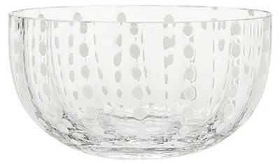 Image de Zafferano Grand Bol Perle En Verre Transparent Artisanal, Design Élégant Pour La Table, Réalisation Manuelle En Pâte De Verre De Qualité Supérieure