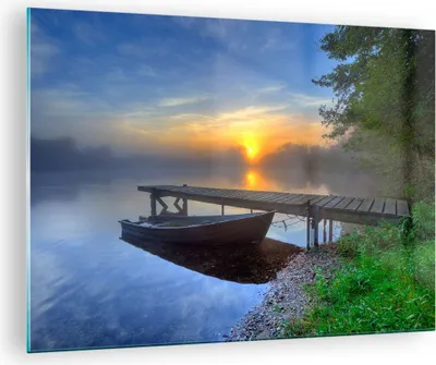 Produktbild von Bilder auf glas - Landschaft Meer Sommer Sonne - 70x50cm - Glasbilder - Wandbilder - Kunstdruck - zum Aufhängen bereit - Wanddekoration aus Glas - Glas Bilder - Wandbild auf Glas - GAA70x50-2226