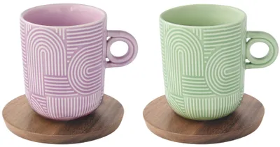 Obrázek produktu pro Porcelánové šálky a podšálky Take A Loop Design 3