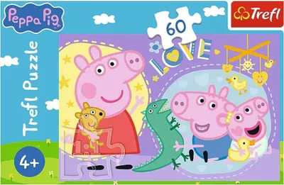 Produktbild von TREFL Puzzle Peppa Pig: Happy Peppa 60 Puzzles
