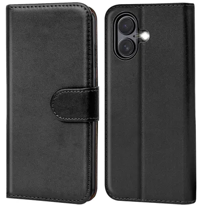 Produktbild von Conie Klapp Tasche für Apple iPhone 17 Kartenfach Rundumschutz Hülle in Schwarz
