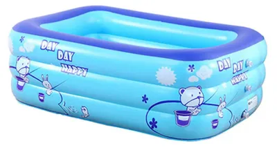Produktbild von Aufblasbare Babybadewanne šC faltbar und robust, PVC, blau, 120 x 70 x 38 cm