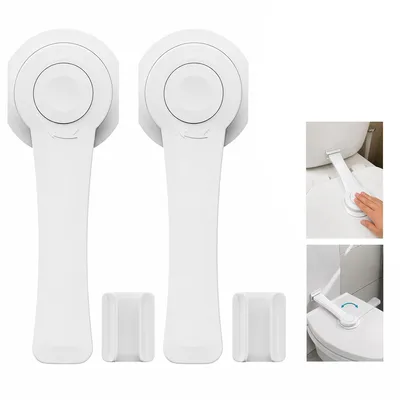 Produktbild von WC Kindersicherung 2er Set, Toilettenschloss für Toilettendeckel, selbstklebende Baby Sicherung ohne Bohren, universaler Kinderschutz für Badezimmer