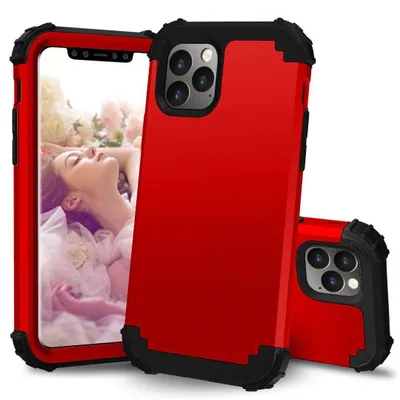 Obrázek produktu pro iPhone 11 Pro Max Pouzdro, 3 v 1 Hybridní Pevný PC TPU Silikon, Odolné proti nárazům Ochranné pouzdro pro iPhone 11 Pro Max červené