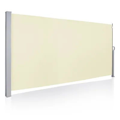 Obrázek produktu pro Yakimz Boční markýza výsuvná balkonová antracitová ochrana proti slunci plná kazetová zástěna béžová 160x300cm