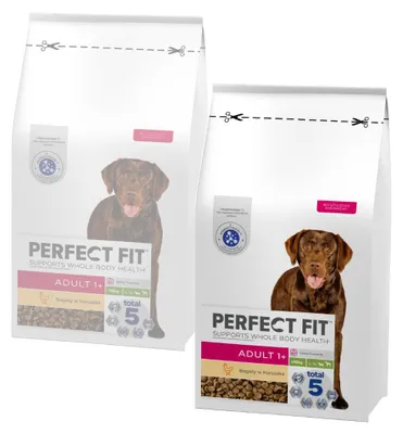 Zdjęcie produktu dla Perfect Fit 2x6kg Pełnoporcjowa Sucha Karma Dla Dorosłych Psów Średnich I Dużych Ras Kurczak