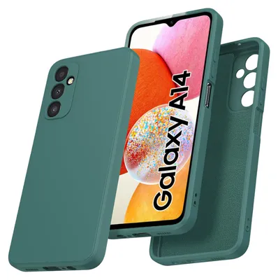 Produktbild von Galaxy A14 Hülle, Slim Liquid Silikon Gel Gummi Stoßfest Schutzhülle für Samsung Galaxy A14 5G /A14 4G Nachtgrün