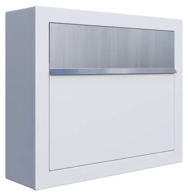 Produktbild von Wandbriefkasten Elegance in Weiß mit Edelstahlklappe