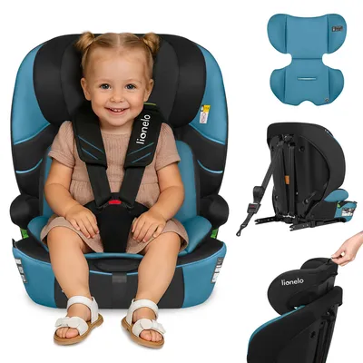 Image de Lionelo Siège-auto Levi Fix i-Size Protection latérale, appui-tête réglable à 10 degrés Bleu