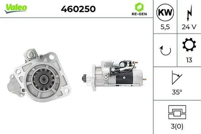 Produktbild von VALEO 460250 Starter Anlasser 5,5kW passend für MERCEDES-BENZ ATEGO 24V LKW