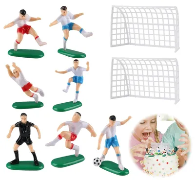 Fußball-Tortendeko-Set, 9-teilig, Tortenaufsätze für Fans