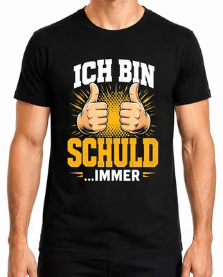 Productafbeelding van "Ik ben schuldig, altijd grappig" - Statement T-shirt voor heren, zwart, maat M