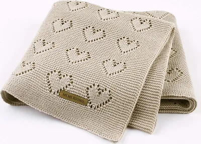 Produktbild von Babydecke Kamel 100% Baumwolle Baby Kuscheldecken Weich Strick Decken 100 x 80cm Kinderdecke