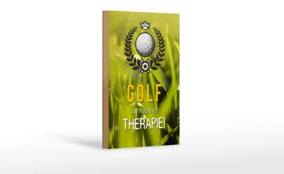 Produktbild von Holzschild Spruch 12x18cm Golf ist meine Therapie Schild
