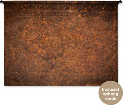 Produktbild von MuchoWow® Wandteppich Wandbehang Leder - Textur - Braun - Orange 120x90 cm Tapisserie Dekoration Wandtuch - Wohnen - Aufhänger für die Wand