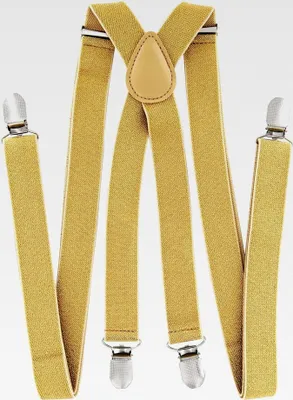 Produktbild von Herren Hosenträger 2,5 cm breit mit 4 stabilen Clips in X-Form und Damen (Gold mit Glitzerfäden)